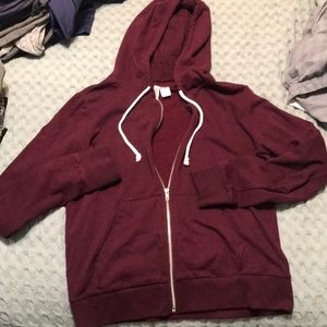 Burgundy zip hoodie